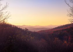 Stunning sunrise view over Gatlinburg's autumn landscape in the Smoky Mountains.